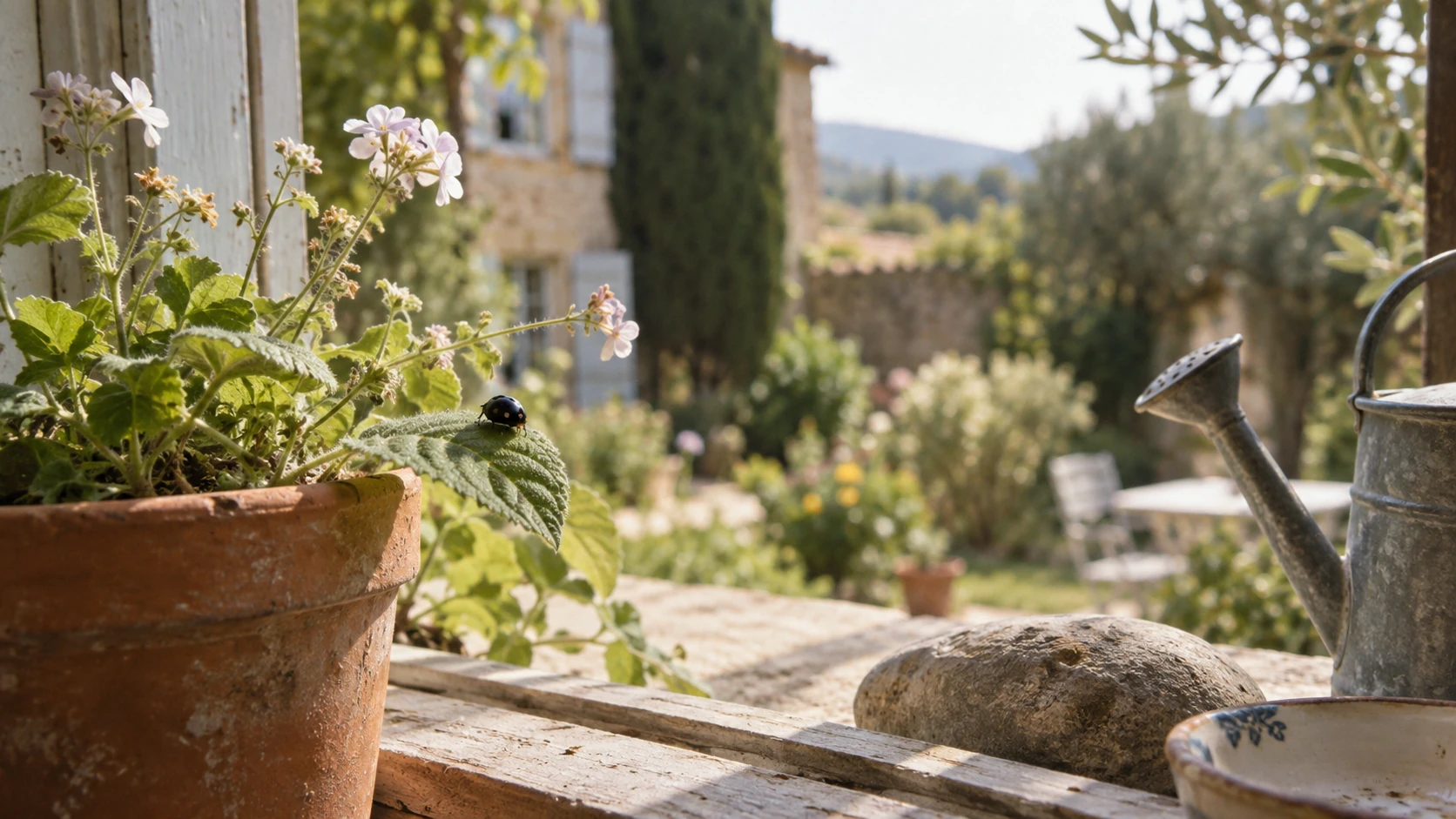 La coccinelle noire au jardin