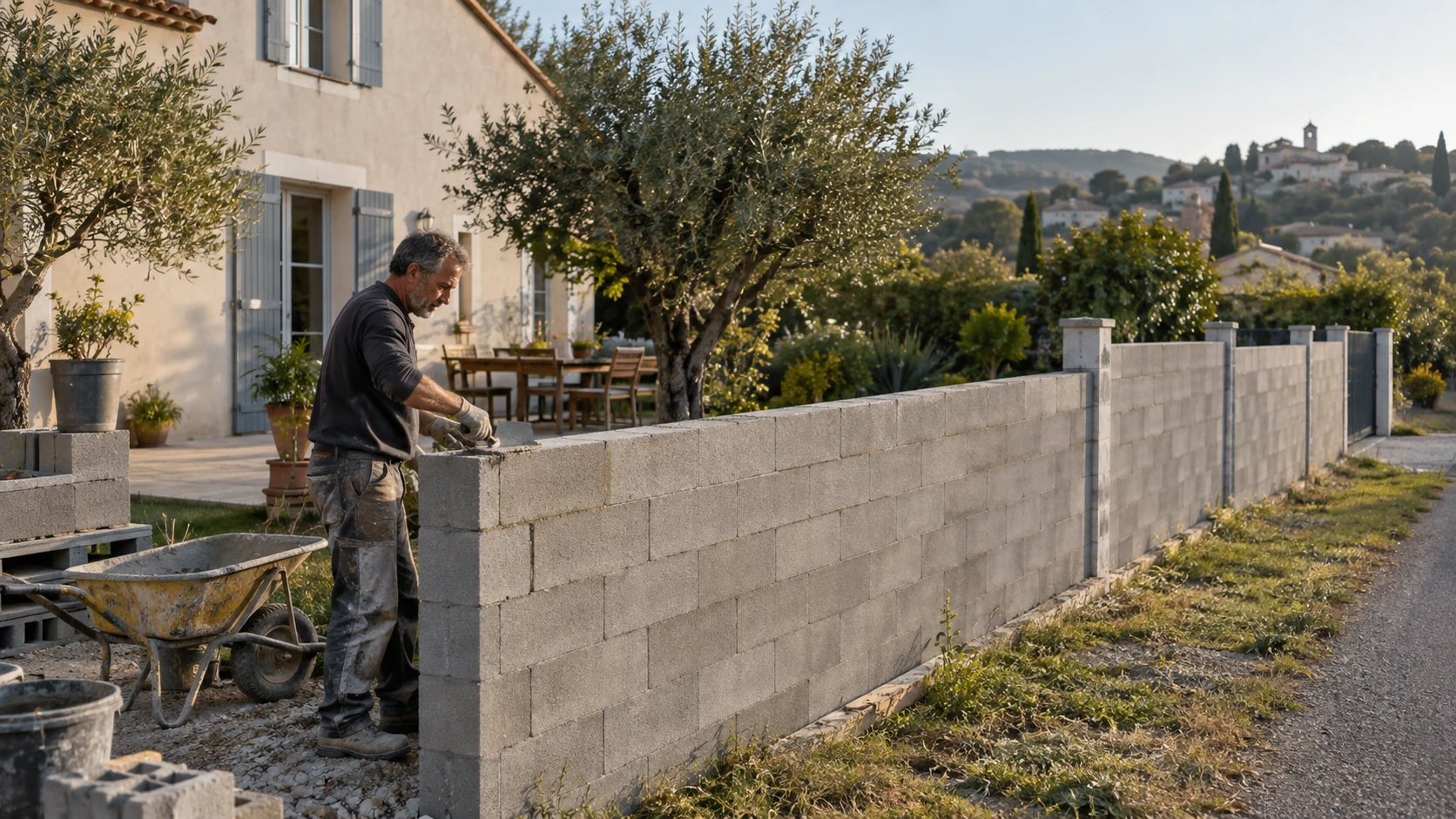 Coût d’une clôture filante en parpaing