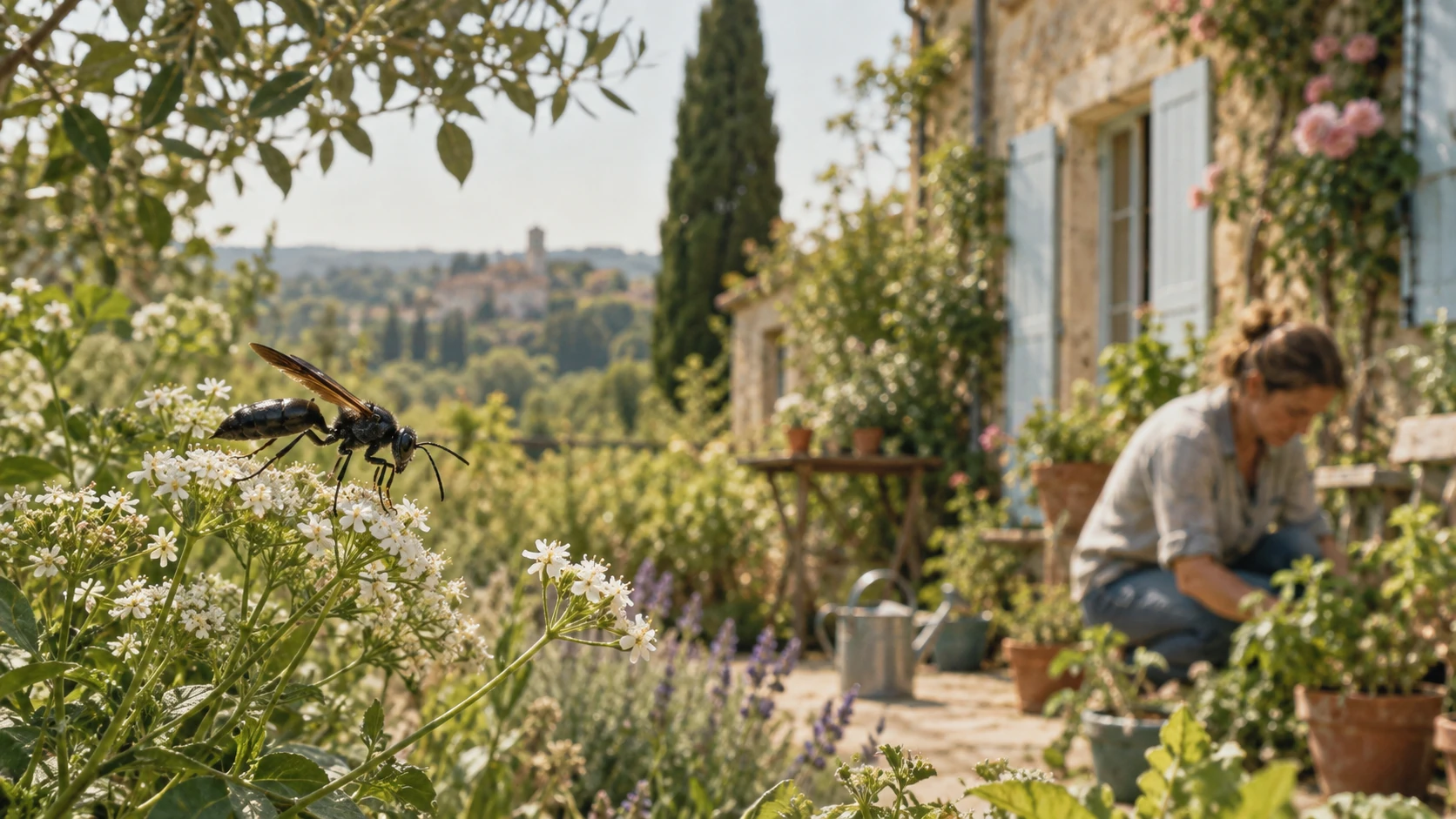 La guêpe noire, alliée discrète du jardin